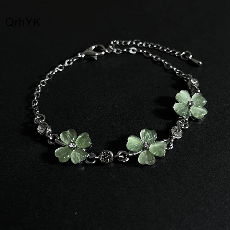 Vòng Tay Cỏ Ba Lá Vintage Cho Nữ, Phù Hợp Làm Quà Tặng và Dùng trong Tiệc Cưới