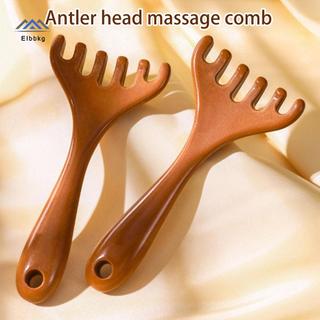 ELBBKG 1 Gỗ Đàn Hương Giả Sáu Răng Tay Cầm Dài Massage Toàn Thân Đa Năng Kinh Tuyến Massage Ne Da Đầu Cạo Mới