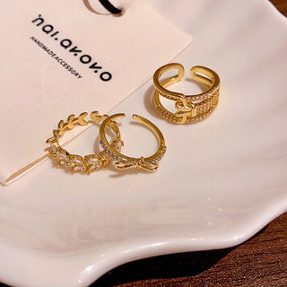 Nhẫn vàng Hàn Quốc zircon cho nữ, điều chỉnh được, thiết kế tinh tế và thời trang cao cấp