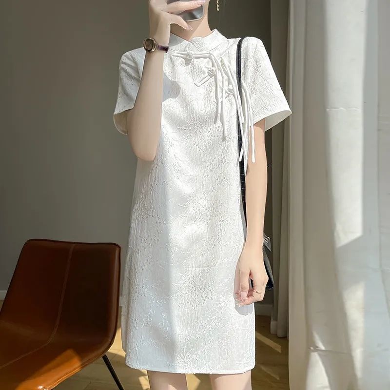 Sườn Xám Cao Cấp Cổ Đứng Khuy Phong Cách Trung Hoa Quý Phái