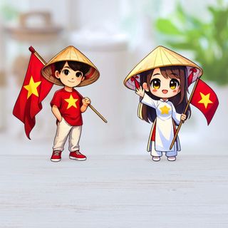 Bộ Tem UV NỔI 3D Dán Hình Yêu Nước Việt Nam Dành Cho Xe Máy, Ô tô, Set 2 Miếng Độc Đáo, chống nước bền mầu