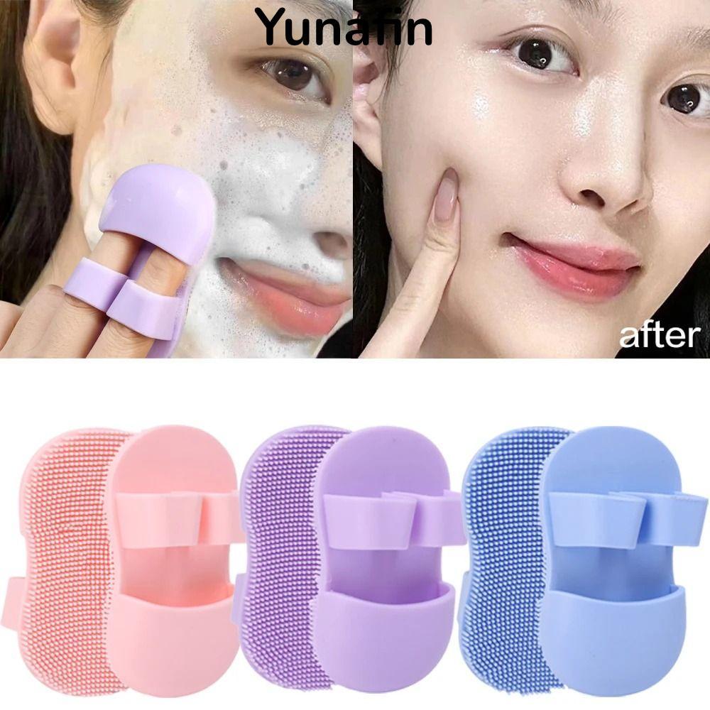 Bàn chải tẩy tế bào chết mặt YUNAFIN, Bàn chải làm sạch da mặt silicon Mini, Bàn chải Massage làm sạch sâu mềm đa chức năng di động