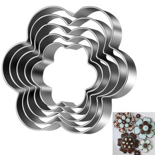 OIWLSAX321 Bộ 5 Máy Cắt Thép Không Gỉ Hình Trái Tim & Pentagram, Nhiều Kích Cỡ, Chống Rỉ Sét, Làm Bánh Ngọt