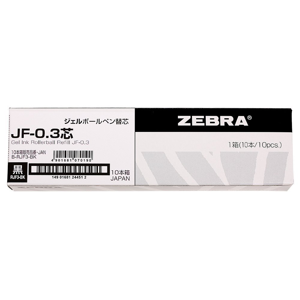Zebra JF Ruot But Gel Nuoc 10 Cai/Sarasa/0.3-1.0mm/3 Mau 15 Loai/Cho Sarasa Clip/Nhat Ban