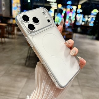 Sang Trọng Đơn Giản Soild Color Matte Crystal Sạc Không Dây Từ Tính Trong Suốt Tương Thích Cho IPhone 17 16 15 14 13 12 11 Pro Max Plus Không Khí Chống Sốc Trong Suốt Chống Rơi Linh Hoạt