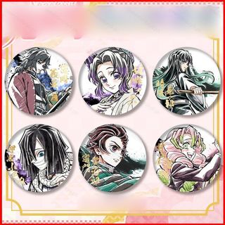GC9 Demon Slayer Shinazugawa Sanemi Tinplate Huy Hiệu Ba Lô Sabito Mờ Phụ Kiện Anime Ngoại Vi CG9