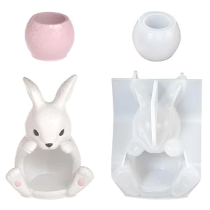 Khuôn Silicon Thỏ Ngồi Hoàn Hảo Để Chế Tạo Chậu Hoa Nhựa Đẹp Khuôn Đựng Handmade