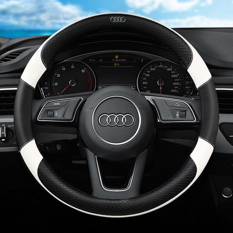 Vỏ bọc vô lăng ô tô Audi mỏng bằng da sợi nhỏ Vỏ bọc vô lăng ô tô Phụ kiện chống trượt cho A1 Q2 Q5 Q8 Q7 4L 4M Q3 8U F3 TT 8J 8S TTS 8N A3 8P 8V B6 A4 B8 B9 A6 C7