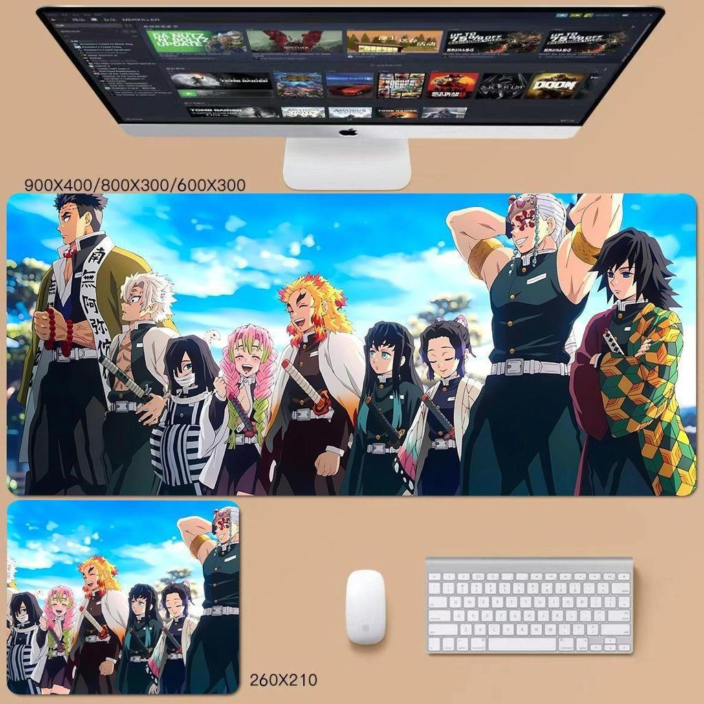 Miếng Lót Chuột Lớn Demon Slayer - Thảm Để Bàn Theo Chủ Đề Anime Series, Đế Cao Su Chống Trơn Trượt 3 Mm