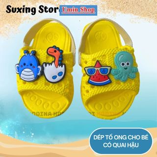 Dép Tổ Ong Có Quai Cho Bé Dưới 3 Tuổi _ Lê Chun Dành Cho Bé Tập Đi Siêu Nhẹ Siêu Êm chân 9-16cm UMINSHOP
