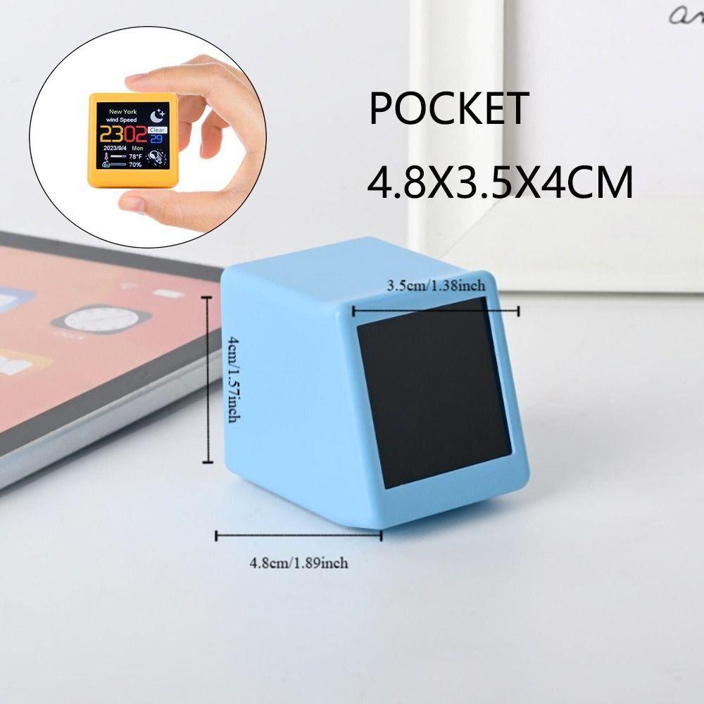 Đồng hồ thông minh JUIC, Sạc USB với Trạm dự báo thời tiết hoạt hình Gif toàn màn hình, Album Lectronic sáng tạo Đồng hồ để bàn Mini bằng nhựa đa chức năng tại nhà