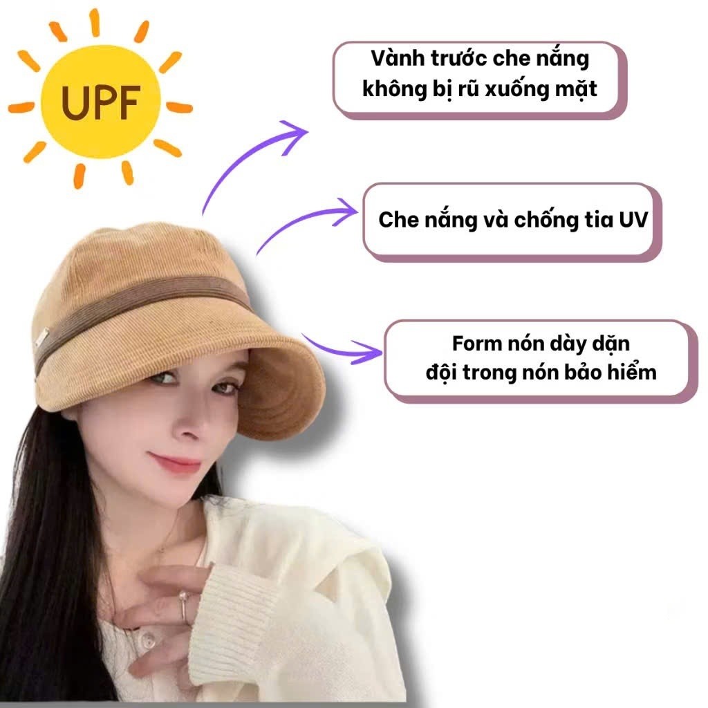 Mũ chống nắng vải nhung có nút cài khẩu trang, Mũ ngư dân vành rộng thông thường Thể thao ngoài trời