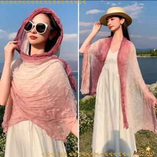 Khăn xếp ly nghệ thuật MKYCO, chất liệu cotton và lanh, thiết kế gradient sang trọng, phù hợp cho mùa thu đông