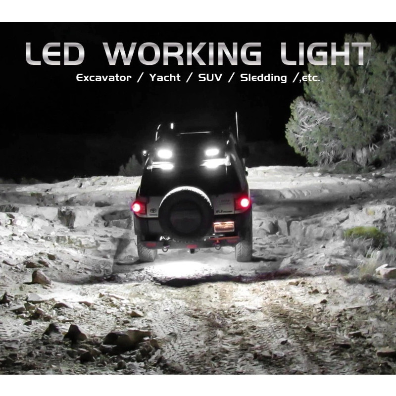 Đèn pha LED Laser siêu sáng 12V-80V, vỏ nhôm chống nước, tuổi thọ 50000h cho xe tải, SUV địa hình