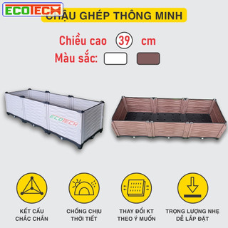 Chậu ghép thông minh HDPE/PP 150x50x39cm: Thẩm mỹ, kết cấu chắc, dễ lắp đặt, phù hợp mọi cây trồng.
