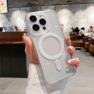 Ốp Lưng iPhone Trong Suốt Hỗ Trợ Sạc Từ Tính Không Dây Metal Ring , Bảo Vệ Camera - iP X/XS/11/12/13/14/15/16/17/Pro/Max