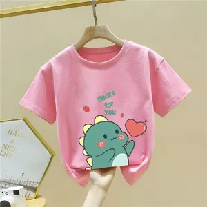 Trẻ Em Khủng Long Áo Bé Trai Bé Gái Mùa Hè Thường Ngày Tay Ngắn Hoạt Hình Đồ Họa Trẻ Em Top Tee