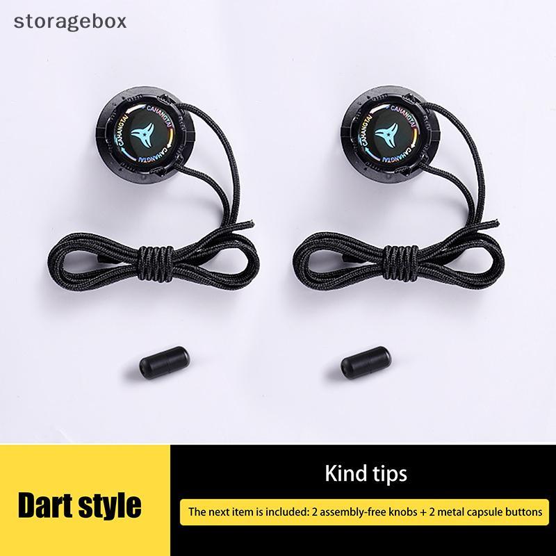 [Hộp đựng] 1 Cặp dây tự động không buộc, ren xoay, phụ kiện sneaker, màu đen/trắng