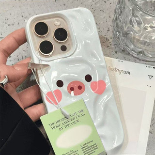 Ốp lưngiPhone 17 16 15 14 13 12 11 ProMax XR XS Max 78Plus Dễ thương Blush Piggy trường hợp điện thoại