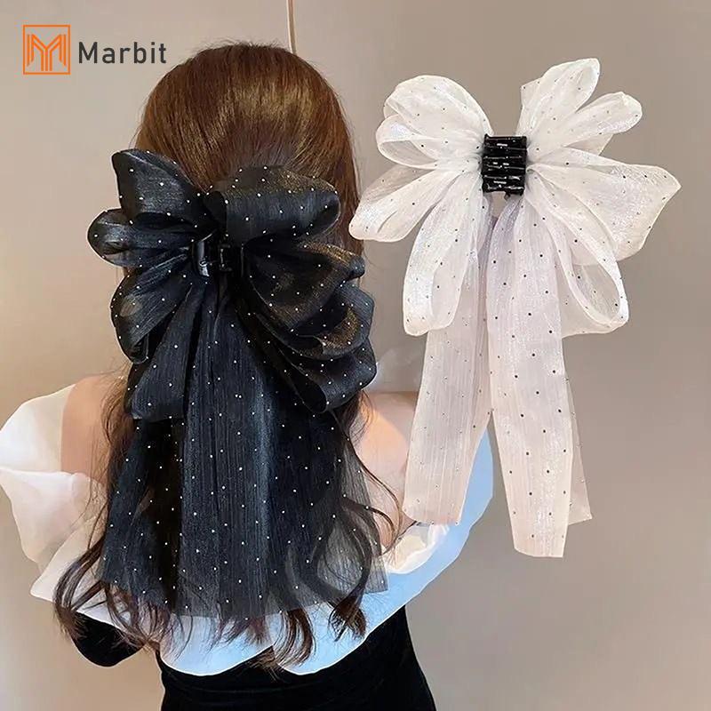 [Mar-T] Kẹp Nơ Lưới Thanh Lịch Nữ Tính Khí Phụ Kiện Thời Trang Tạo Kiểu Mũ Đội Đầu