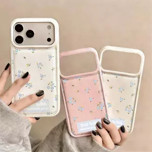 Ánh sáng màu xanh nhỏ hoa giấy ghi chú cho 16 trường hợp iPhone 17Air Bánh mì trường hợp 14 13 11Pro