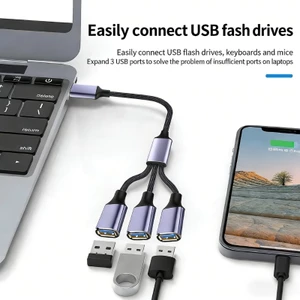 Yoo Nylon bện USB 2 0 1 Cổng đầu vào 2 hoặc 3 để kết nối đồng thời