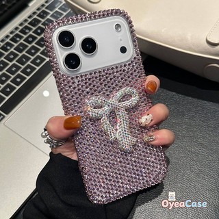 Ốp Nơ 3D Kim Cương Giả Sang Trọng Cho OPPO A98 A97 A96 A95 A94 A93 2020 A93S A92 A80 A79 A78 A77S A77 A76 A74 Vỏ Mềm Lấp Lánh Đơn Giản Handmade