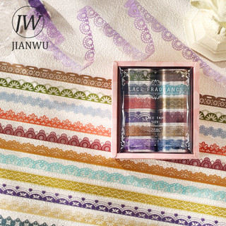 JIANWU 12 Cuộn / bộ Silk Dream Series Vintage Ren Hoa Phong Cảnh Chất Liệu Cắt Băng PET Sáng Tạo DIY Tạp Chí Văn Phòng Phẩm