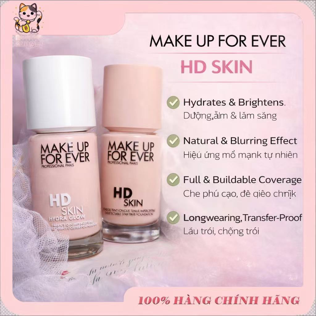 Kem nền 𝕄𝕒𝕜𝕖 𝕌𝕡 𝔽𝕠𝕣 𝔼𝕧𝕖𝕣 𝐌𝐔𝐅𝐄 𝐇𝐃 𝐒𝐊𝐈𝐍 / 𝐇𝐃 𝐒𝐊𝐈𝐍 𝐇𝐘𝐃𝐑𝐀 𝐆𝐋𝐎𝐖 𝐅𝐨𝐮𝐧𝐝𝐚𝐭𝐢𝐨𝐧 30ml Chính Hãng