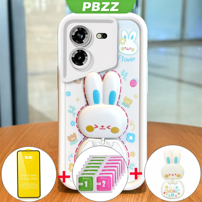 Ốp Lưng Cho TECNO POVA 5 Pro 5G TECNO Spark 30 Pro 30c 5G Spark 30 20 Pro 4g Vỏ Điện Thoại Silicon Chống Sốc Thiết Kế Mới Thỏ Thẩm Mỹ Có Giá Đỡ Và Phim Mềm JTMCETZJ01