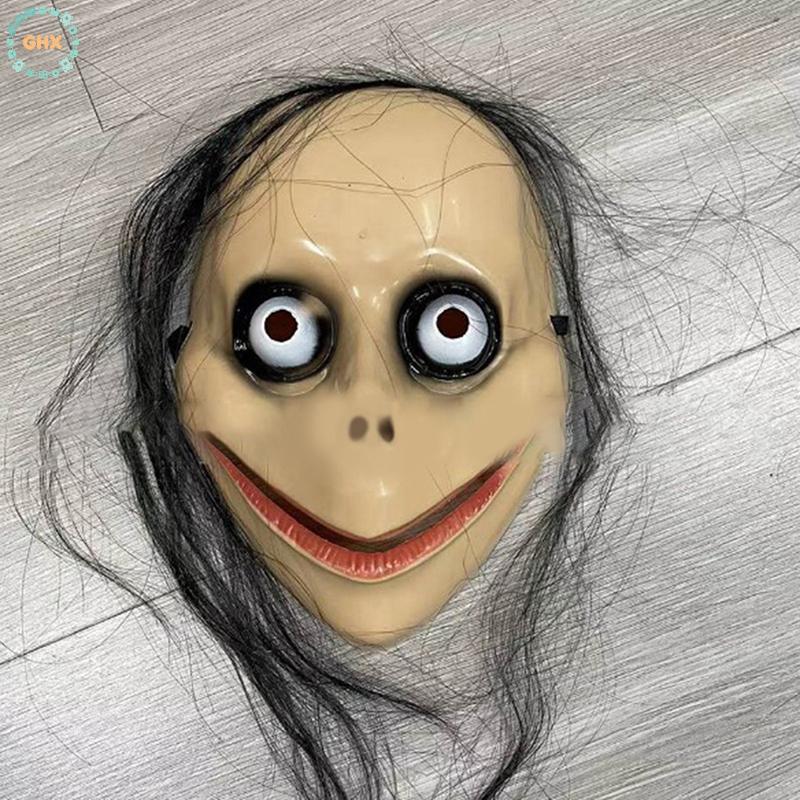 Halloween mới kinh dị với mặt nạ tóc dài mặt nạ vui nhộn v-shaped mouth mask momo mask tốt