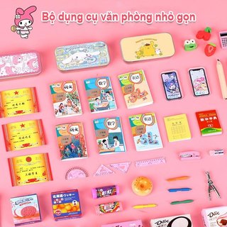 Túi đeo chéo mini văn phòng phẩm – Bộ 24 món – Nhân vật My Melody,Kuromi,Cinnamoroll–Chất liệu an toàn –Nhập vai học tập