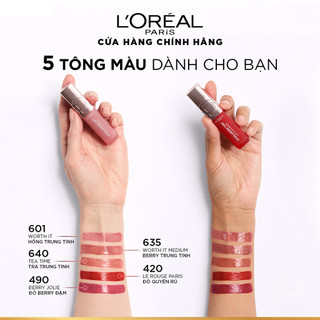 Son tint bóng dưỡng môi có màu, lâu trôi, nhẹ môi L'Oreal Paris Hyaluron Tint Lip Stain Serum 5ml