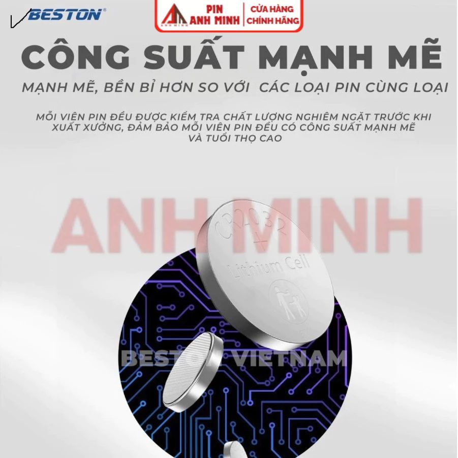 Pin 3V CR2032 CR2025 CR2016 CR1632 CR2450 Beston thay khóa xe máy ôtô ,điều khiển từ xa...