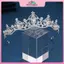 MYPANDA Tiara Tóc Cưới Pha Lê Màu Bạc, Phụ Kiện Trang Sức Cho Cô Dâu