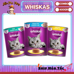 PATE Whiskas 6 - 12 - 24 Lon 400G Vị Cá Ngừ - Cá Biển - Cá Mòi làm từ cá thật