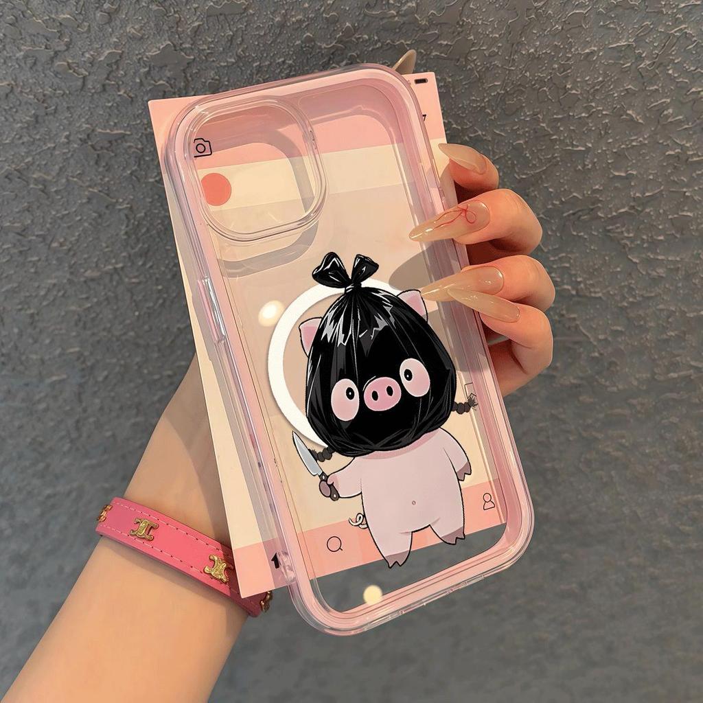 Bao rác lợn con phù hợp với vỏ điện thoại iPhone 17Air 3 trong 1,loại hút từ14/13/11Pro