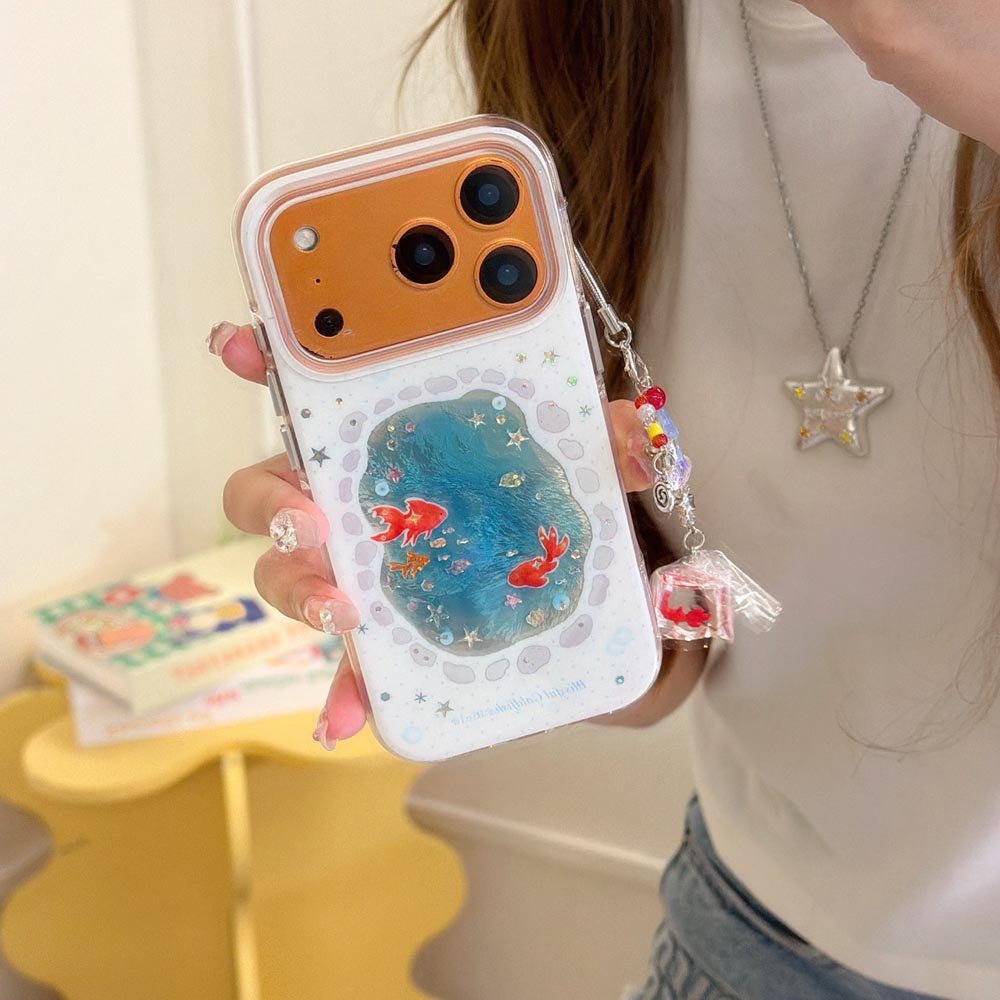 Ốp Lưng Cứng Tương Thích Với iPhone 13 14 14Pro 14ProMax 15 15Pro 15ProMax 16 16Pro 16ProMax 17 17Pro 17ProMax Ốp Họa Tiết Cá Vàng