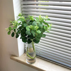 Lá Bạch Đàn Eucalyptus giả cao cấp - Cây nhựa trang trí nhà cửa, phòng tắm & Phụ kiện cắm hoa decor đám cưới ngoài trời (4 Nhánh / 16 Nhánh)