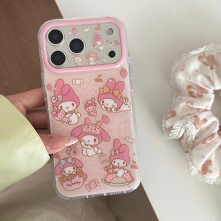 Bảo Vệ Toàn Diện Ống Kính Hoạt Hình Dễ Thương Màu Hồng Giai Điệu Hai Lớp imd Ốp Lưng Điện Thoại iPhone 17Promax 17Pro 15 16 Promax Vỏ Chống Sốc Ngọt Ngào Nữ Tính