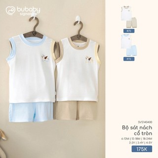 Bubaby SS26.T3.3.2 SVS140400 Bộ sát nách cổ tròn   🔅 cho bé