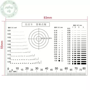 Đồng hồ đo điểm PUSKY Phim trong suốt Stain Cardparison Card Stain Cra Tương phản PET Dot Line Kiểm tra chất lượng bề mặt VN
