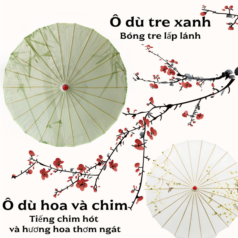 Dù Giấy Cổ Điển Nan Tre, Chắc Chắn,phong cách Trung Hoa,Qipao,Chụp ảnh Cưới, Biểu Diễn Múa - Handmade Tinh Tế