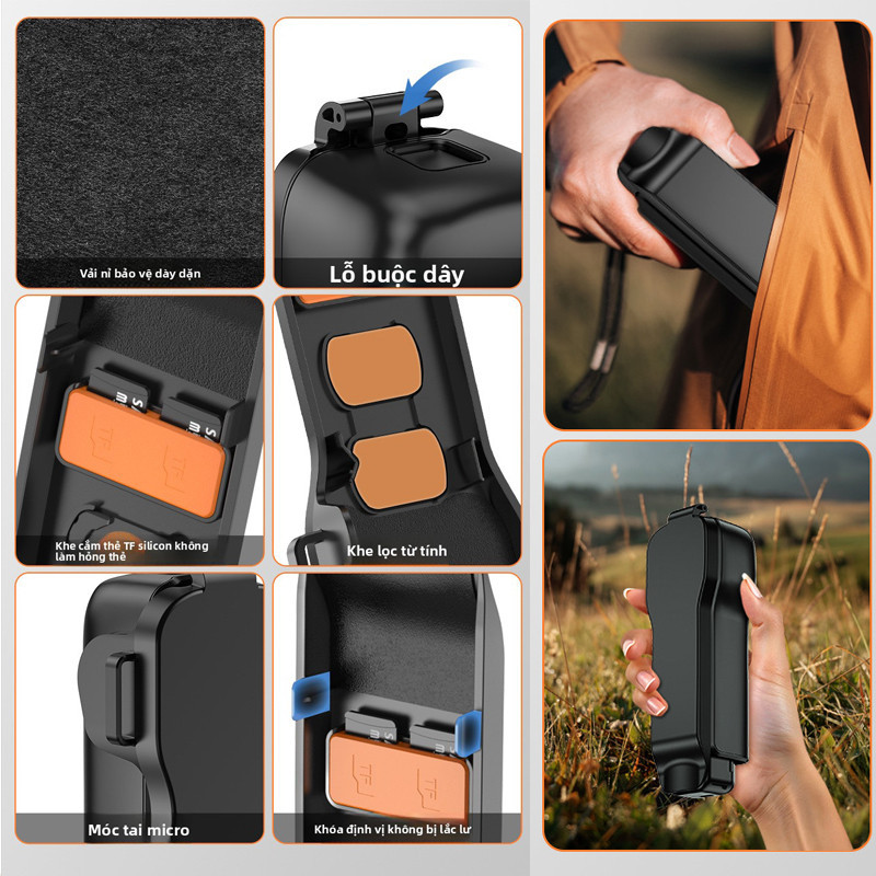 Nắp ống kính + Ốp lưng màn hình DJI Osmo Pocket 3 – Vỏ cứng bảo vệ màn hình & cụm gimbal – Phụ kiện thiết yếu