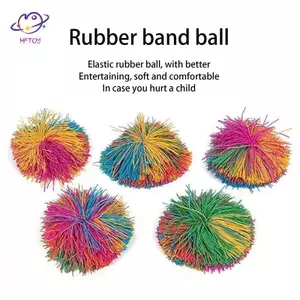 HFTOY Quả bóng căng thẳng nảy đầy màu sắc Cầu vồng Fidget Quả bóng giác quan Quả bóng dây cho bé Bóng co giãn ~