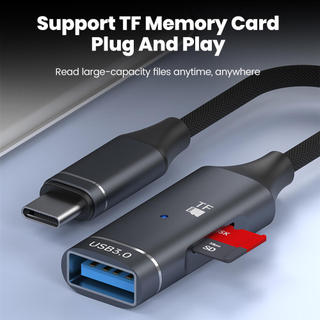 Elough 2 Trong 1 USB3.0 Loại C Bộ Chuyển Đổi Cáp Đầu Đọc Thẻ TF Cho Điện Thoại Di Động Tốc Độ Cao USB C Nam Sang USB Chuyển Đổi