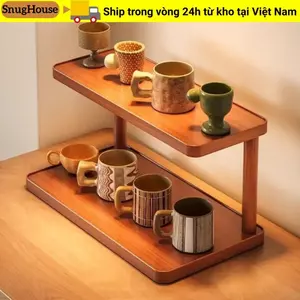 Giá để đồ để bàn SNUGHOUSE, Kệ đồ ăn bền bằng gỗ, Giá đỡ cốc đa năng Mini Phụ kiện gia đình