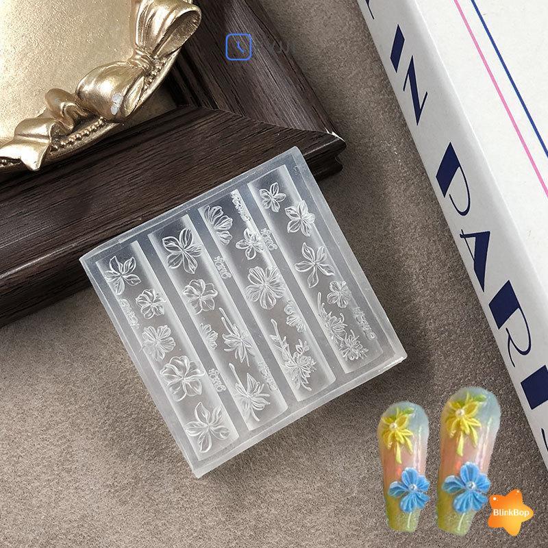 [KvJJL-t] Khuôn nghệ thuật làm móng hoa silicon 3D Mẫu cánh hoa có thể tái sử dụng cho Salon Thiết kế móng tay DIY Phụ kiện làm móng tay mới