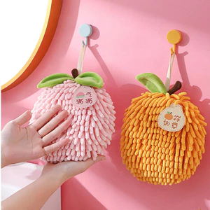 Ngày Lễ Hội Sáng Tạo Trái Cây Tiết Kiệm Chenille Khăn Tay Loại Treo Thấm Hút Nước Nhanh Khô Dày Khăn Tay Khăn Tay