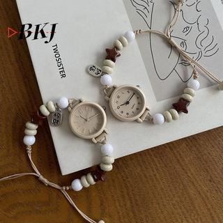 [KJ] Đồng hồ đeo tay thiết kế dệt dân tộc cổ điển thời trang dành cho nữ Cô gái Đồng hồ thạch anh dệt đính cườm dễ thương [Mới]